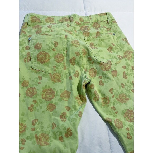 Women's Forever 21 Skinny Jeans Pants - Green Flowered Floral Jeans - Size 28 - Picture 5 of 5